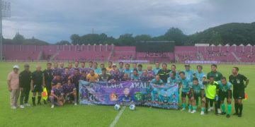 Polres Kediri Kota Amankan Laga Amal Persik Kediri Legends vs Persebaya Legends di Stadion Brawijaya